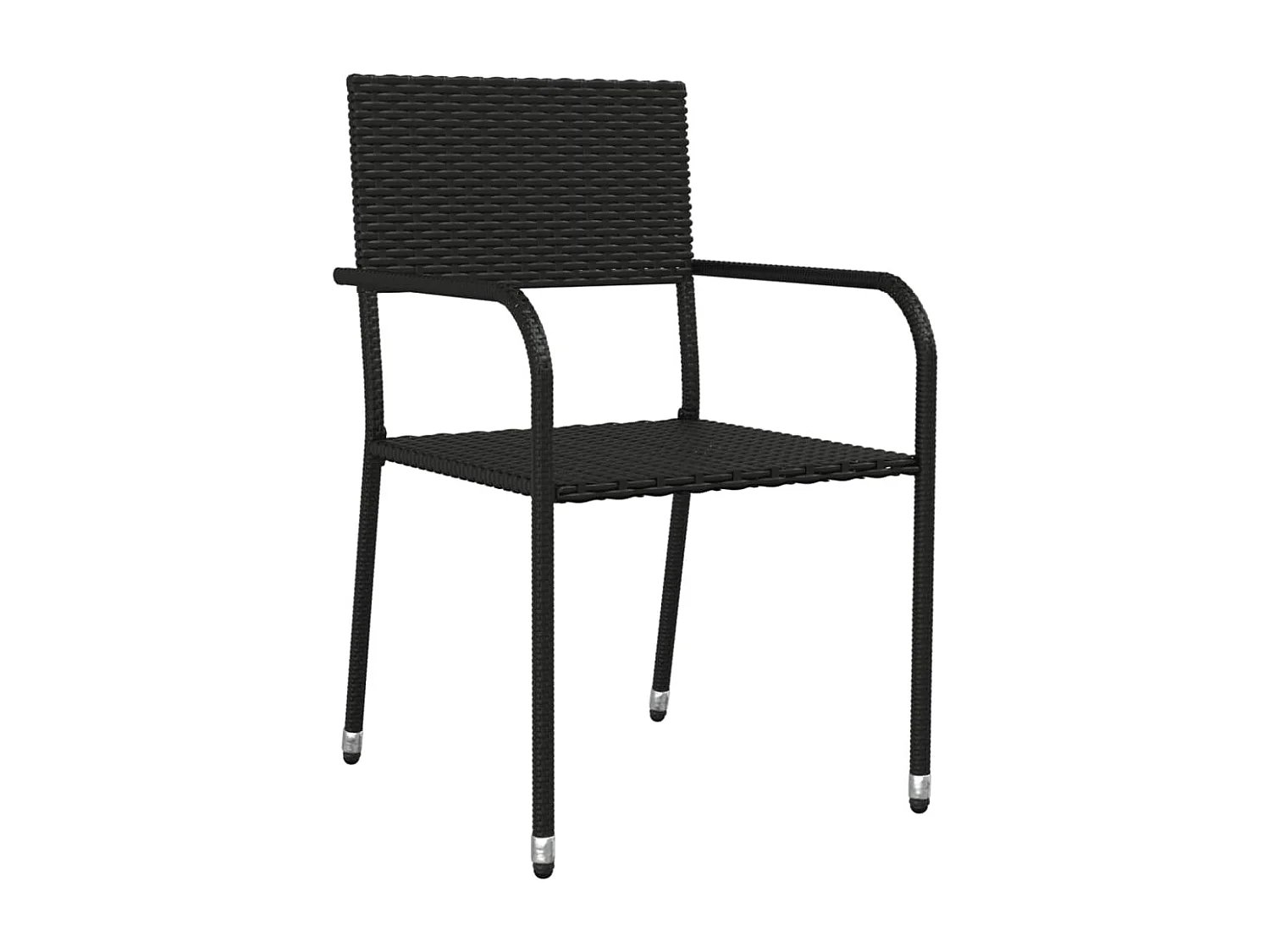 5 peças conjunto de jantar p/ jardim vime PE preto