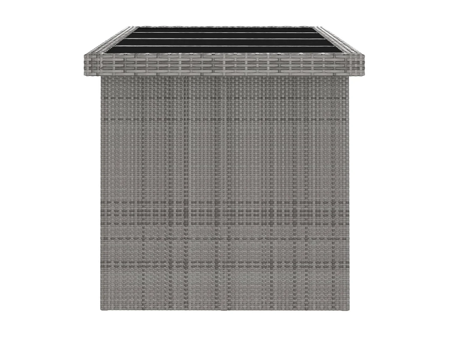 Mobilier à dîner jardin 7 pièces avec coussins Résine tressée Gris