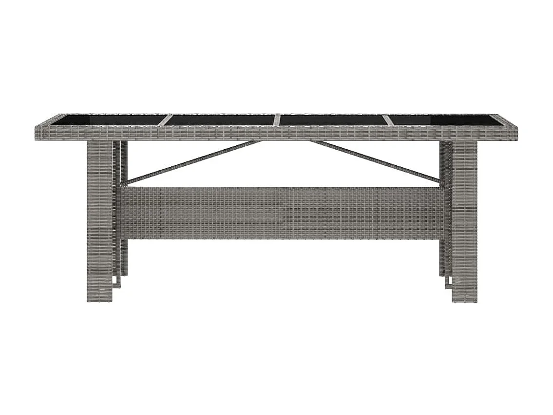 Mobilier à dîner jardin 7 pièces avec coussins Résine tressée Gris