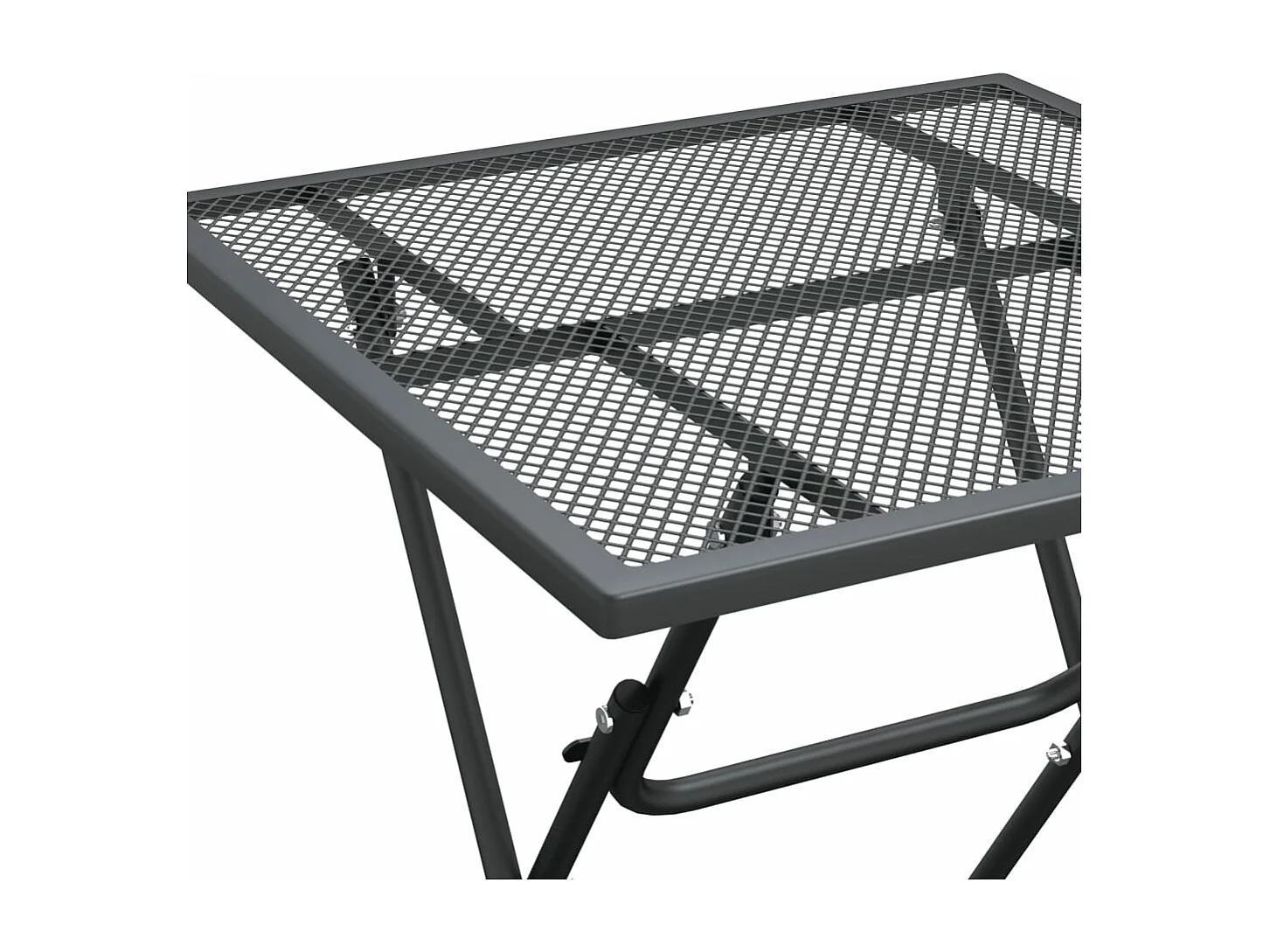 Set de comedor de jardín 3 piezas malla metal expandido antracita