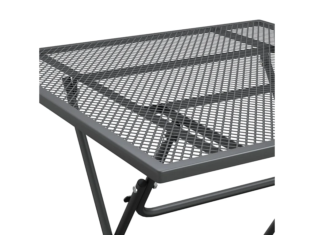 Mobilier à dîner de jardin 3 pièces Maille Métal Anthracite