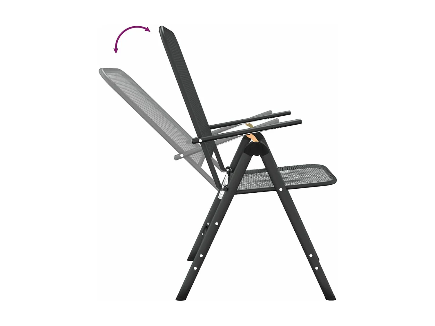 Mobilier à dîner de jardin 3 pièces Maille Métal Anthracite