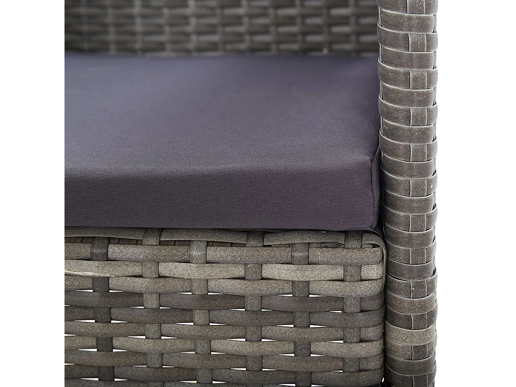 Ensemble à dîner de jardin et coussins 5 pièces Anthracite