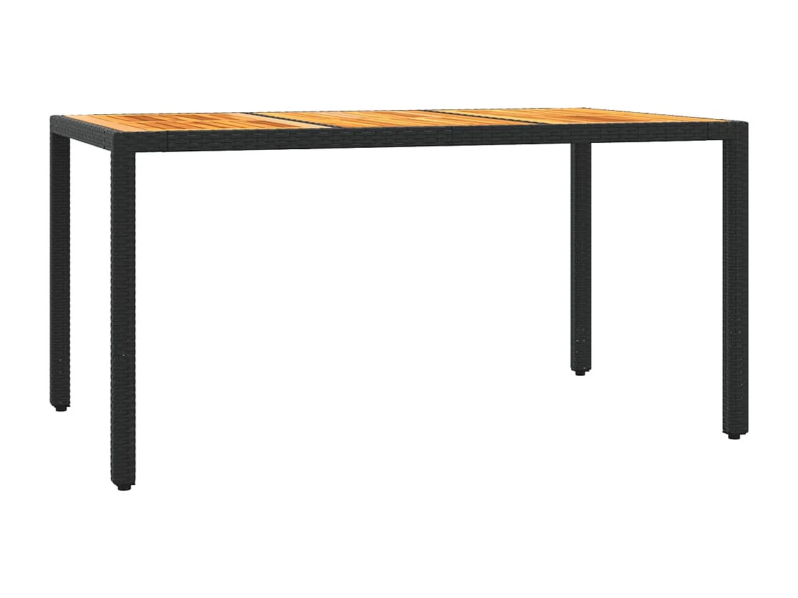 Ensemble à manger de jardin coussins 7 pièces Noir Résine tressée