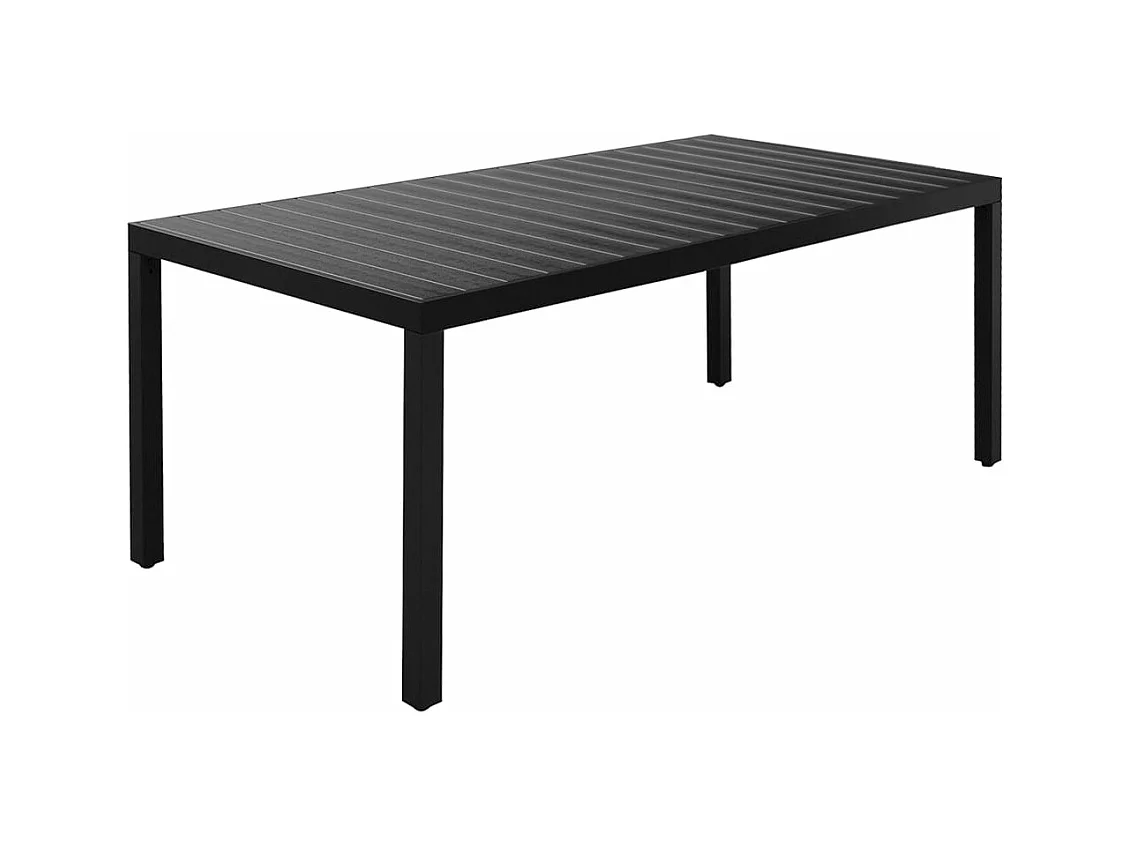 Ensemble de salle à manger de jardin 7 pièces Noir