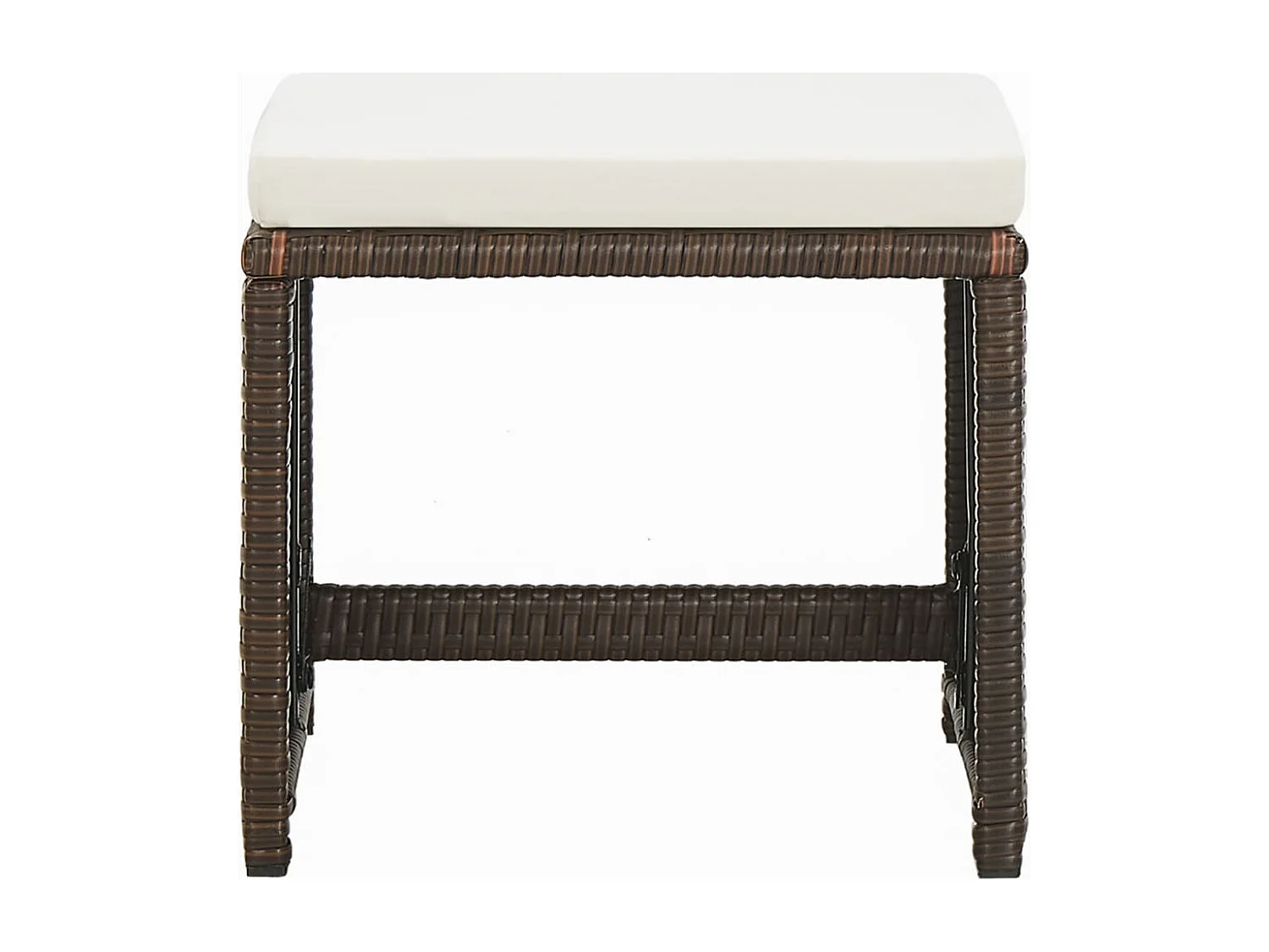 Meubles à dîner de jardin et coussins 9 pièces Poly rotin Marron