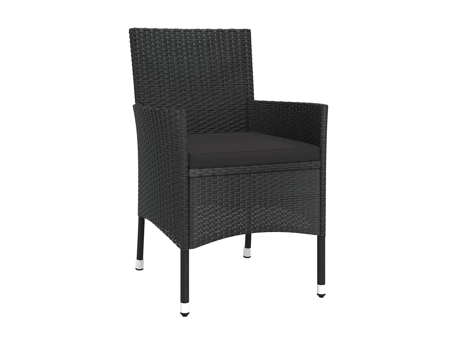 Mobilier à dîner de jardin et coussins 5 pièces Noir Résine tressée