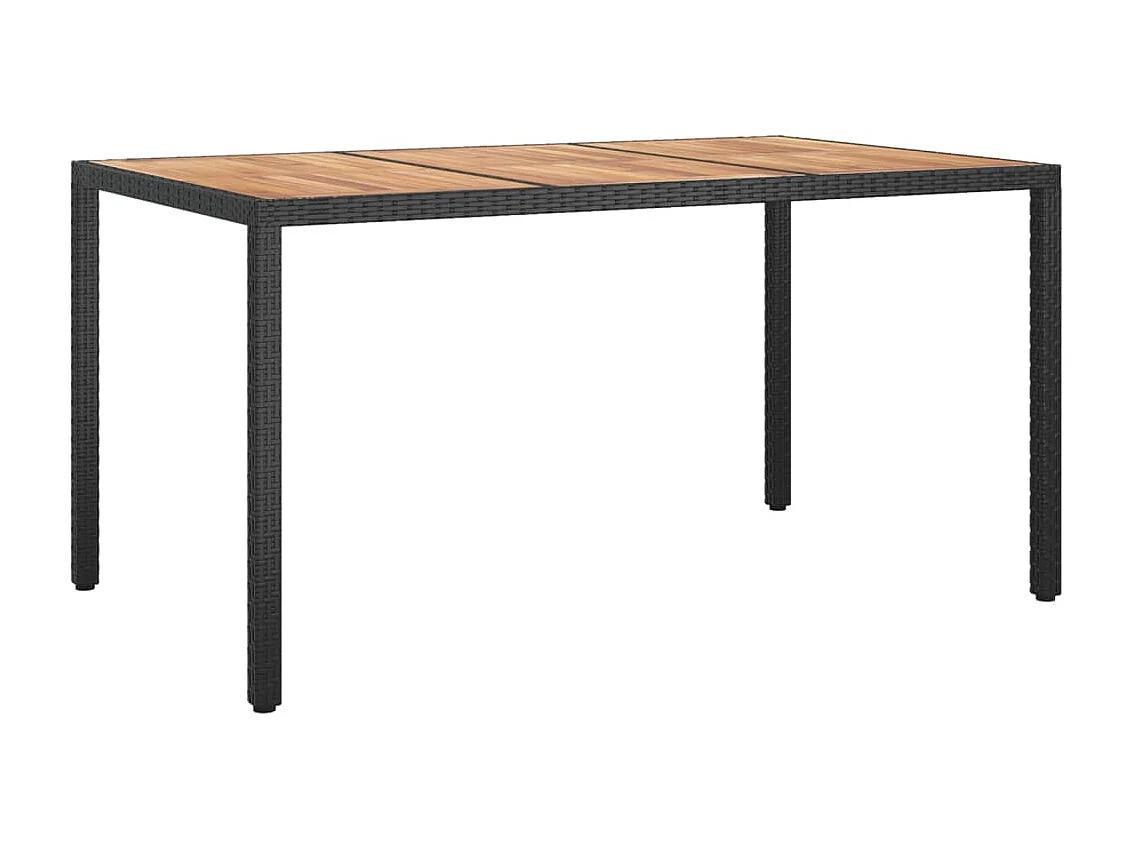 Mobilier à dîner de jardin et coussins 5 pièces Noir Résine tressée