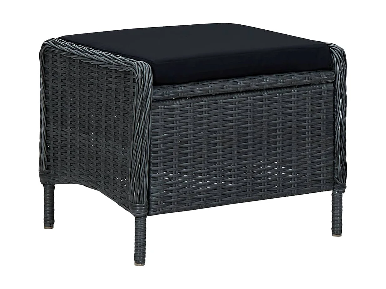 Juego de comedor para jardín de 7 piezas gris oscuro