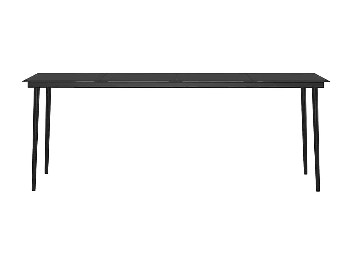 7 peças conjunto de jantar para jardim com almofadões preto