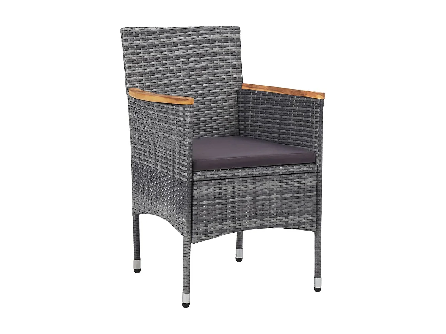 Juego de comedor de jardín 5 piezas ratán sintético gris