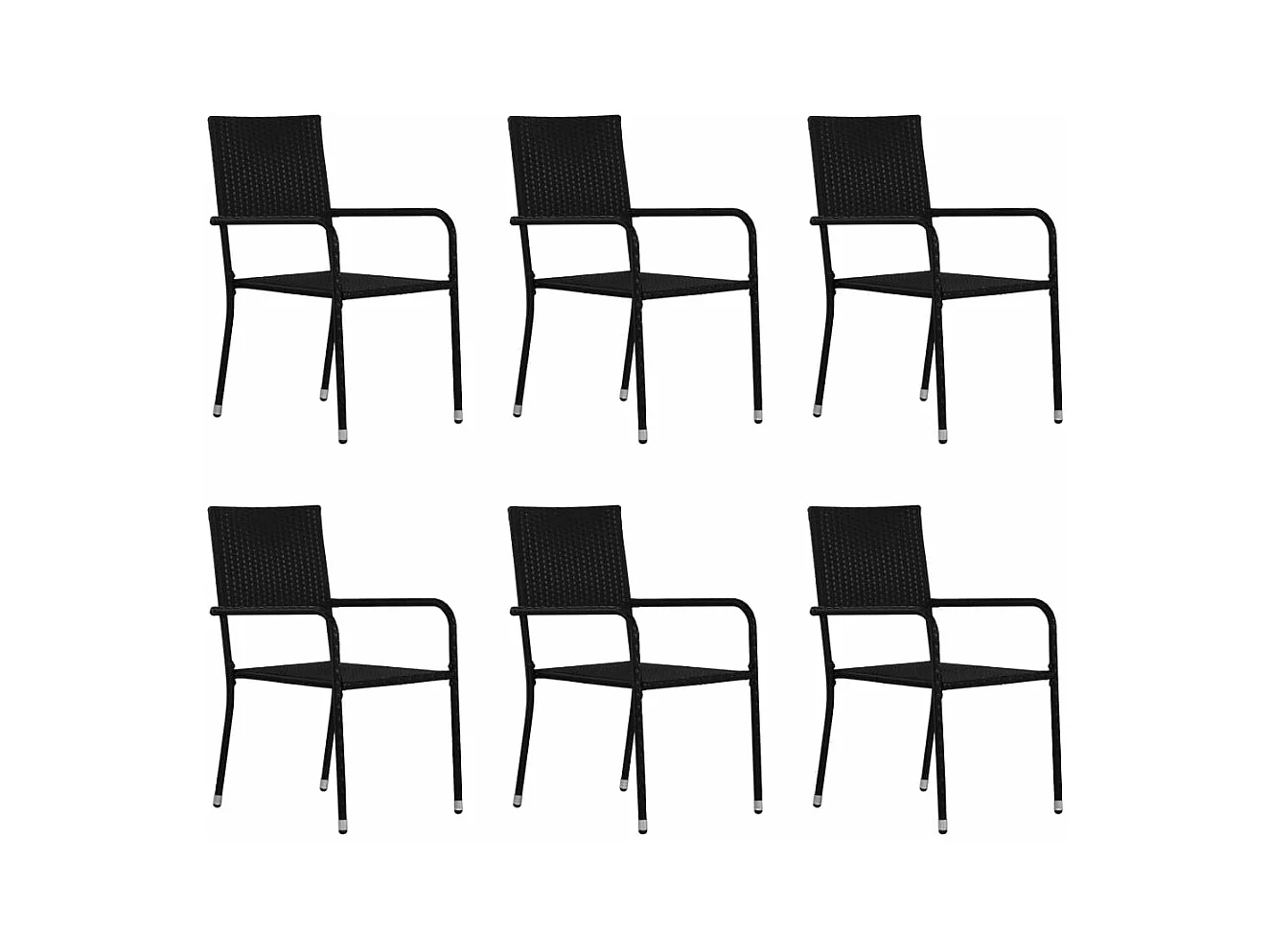 Ensemble à dîner de jardin 7 pièces Résine tressée Noir