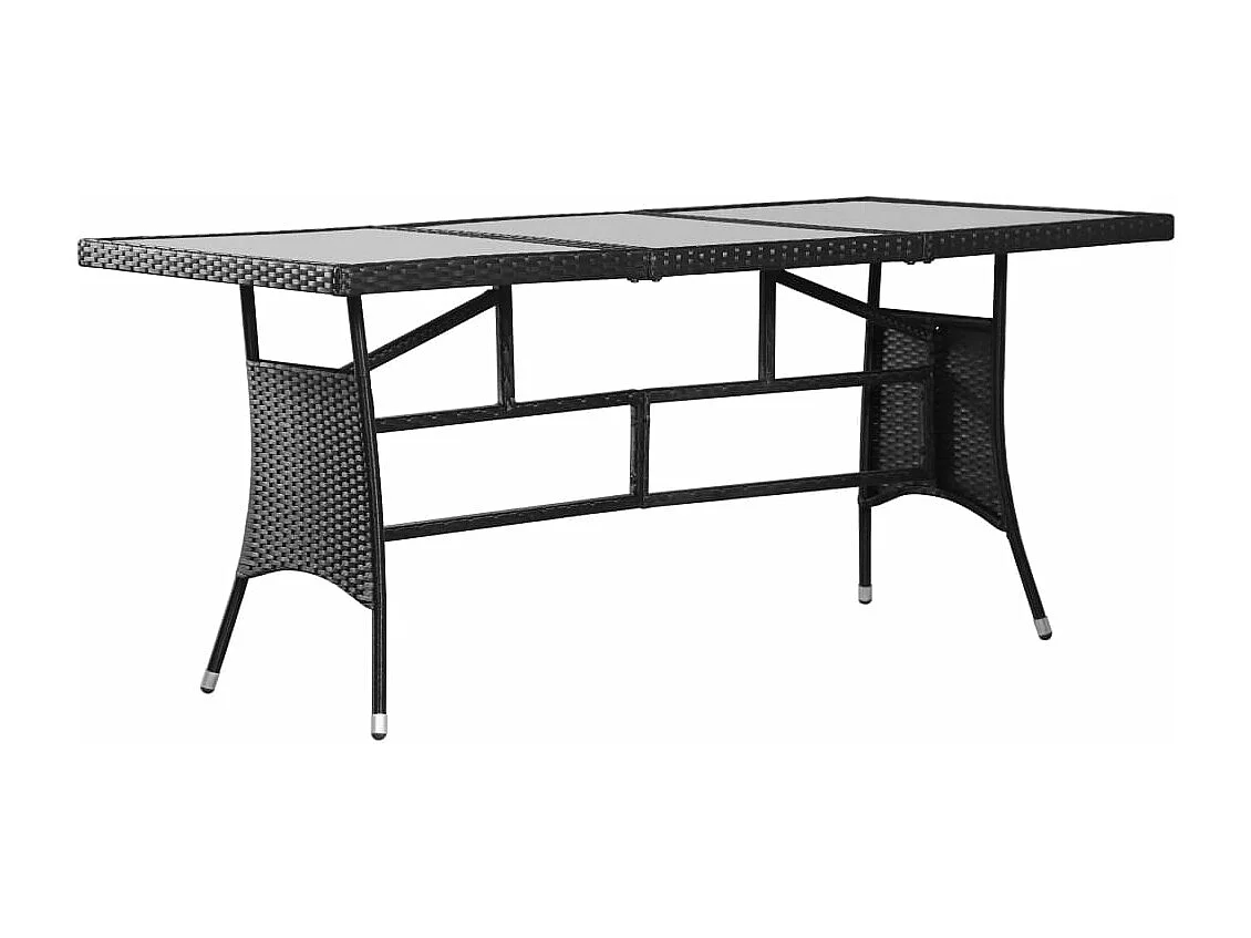 Juego de comedor para jardín 7 piezas ratán sintético negro