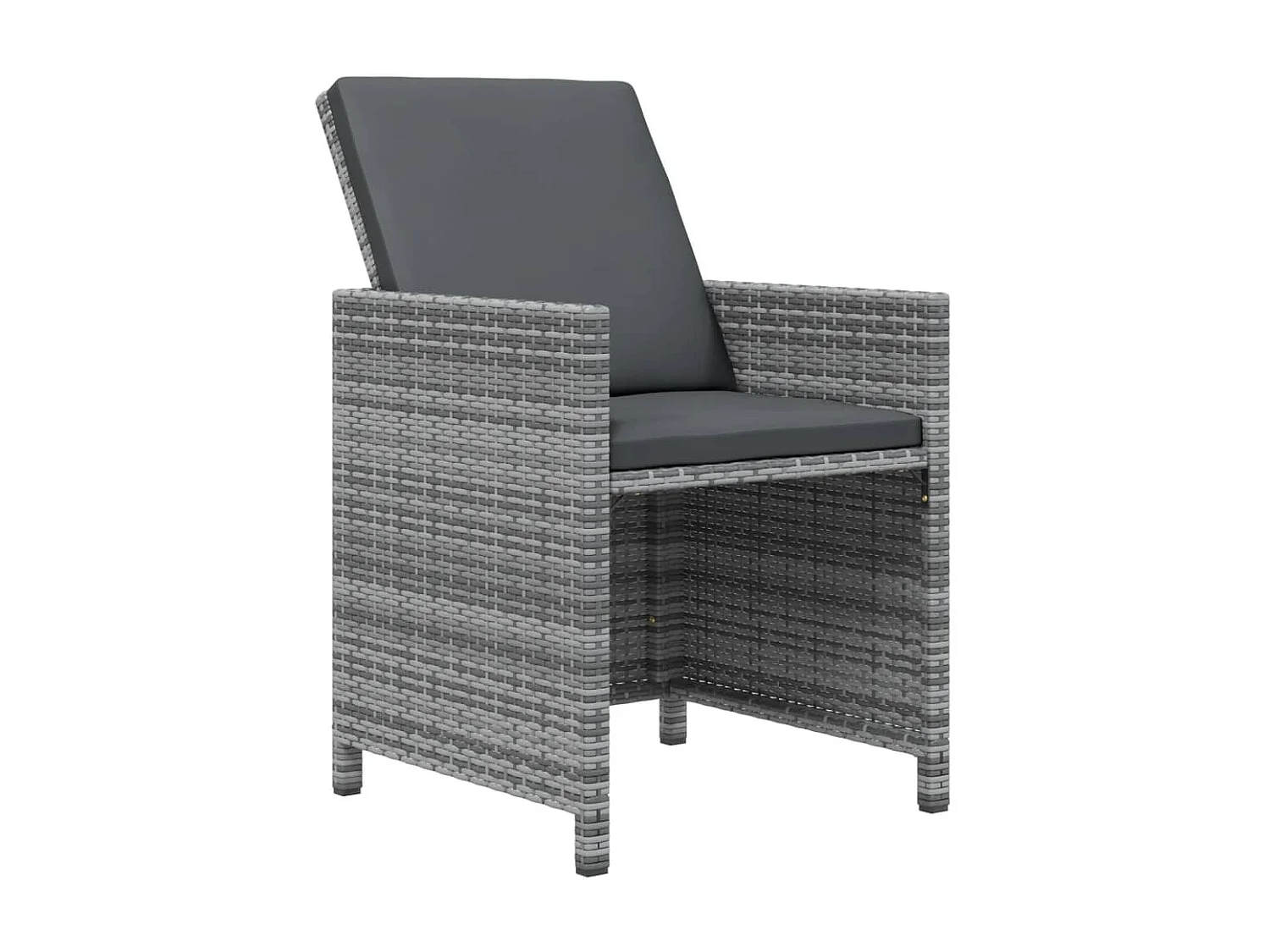 17 peças conjunto jantar p/ jardim c/ almofadões vime PE cinzento