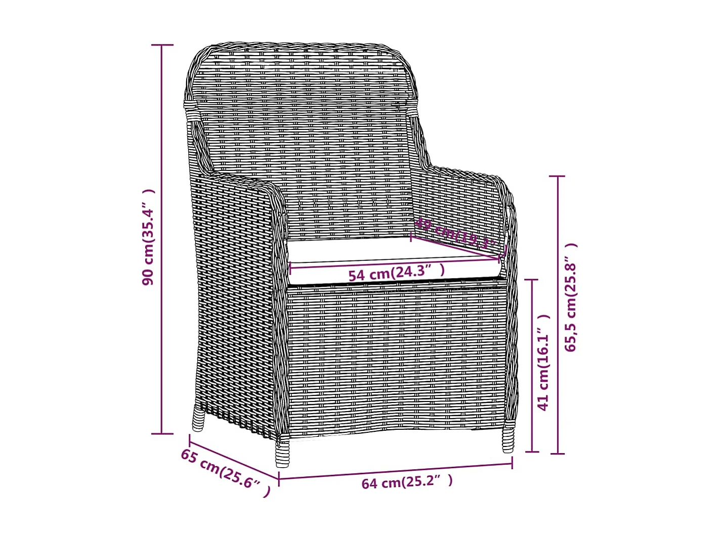 9 peças conjunto de jantar para jardim c/ almofadões castanho