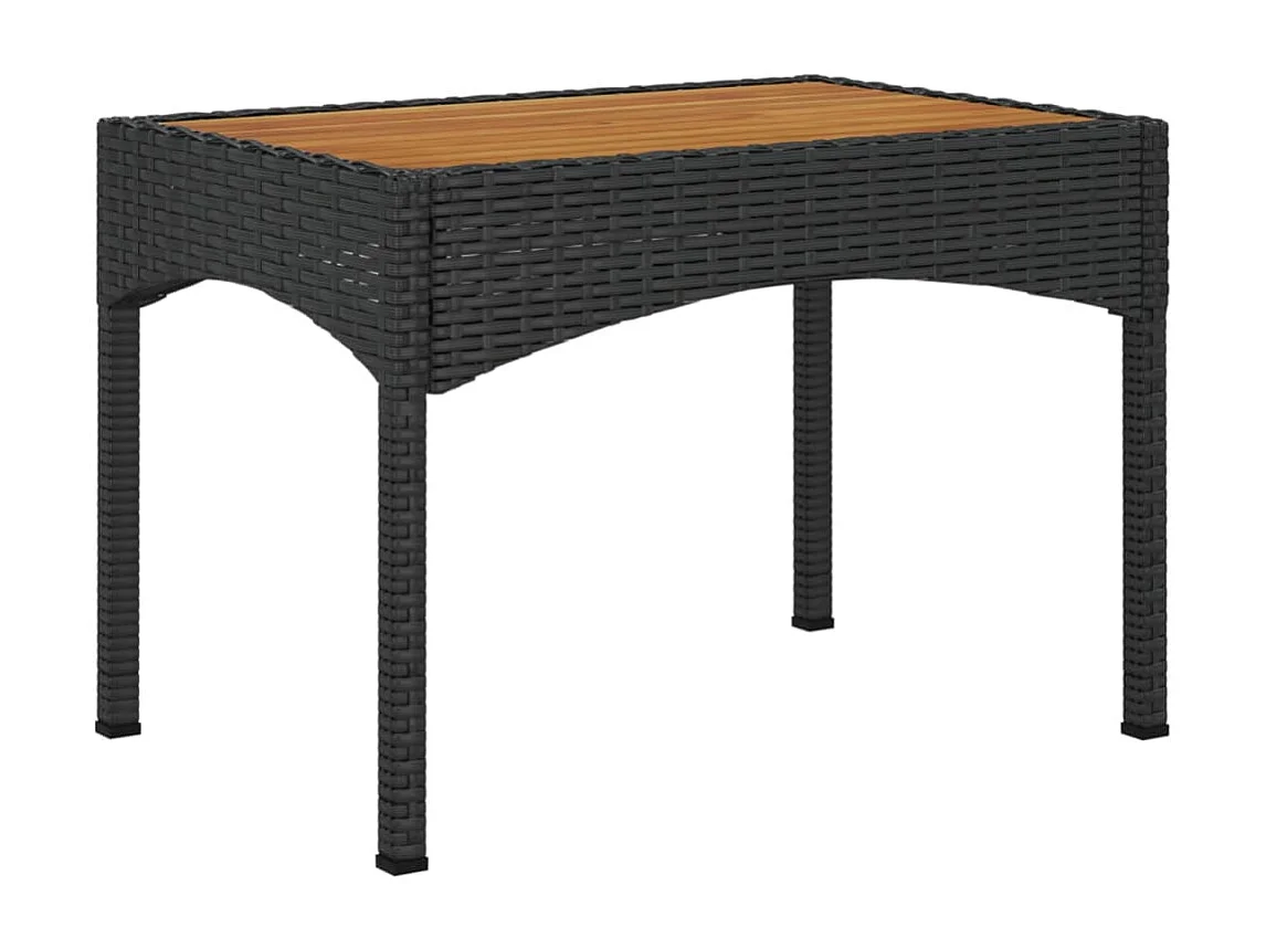 4-delige Tuinset met kussens poly rattan zwart