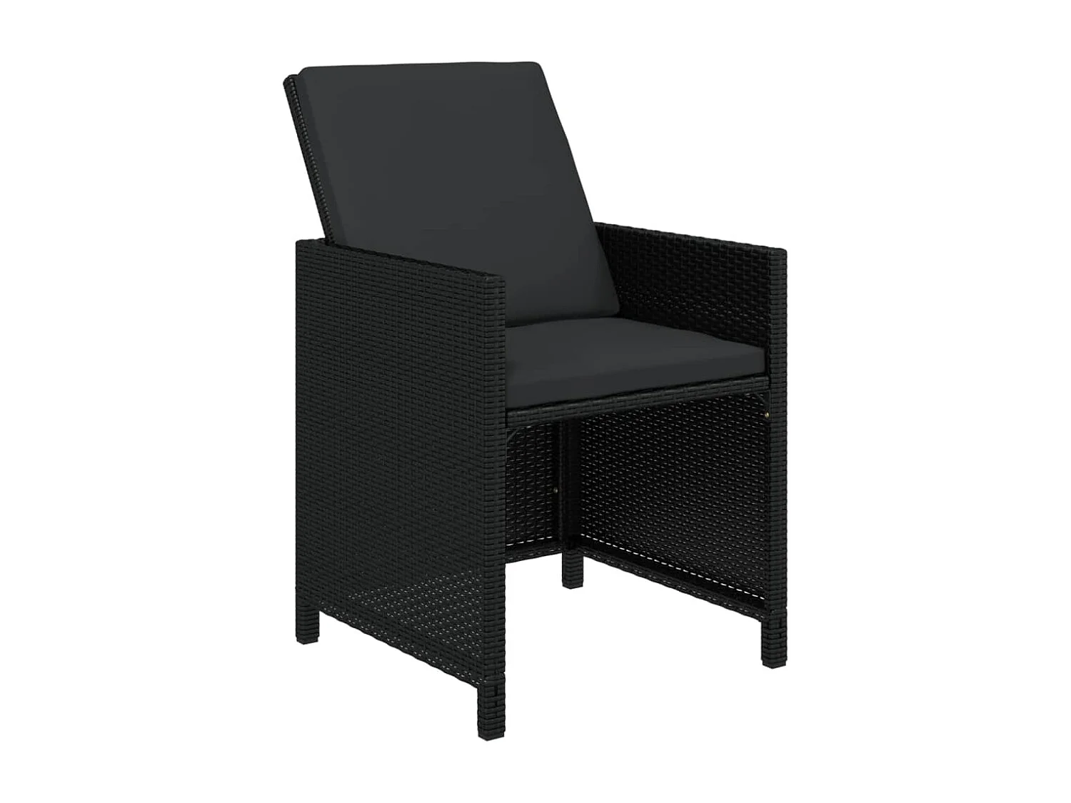 Set de comedor jardín 21 piezas con cojines ratán sintético negro