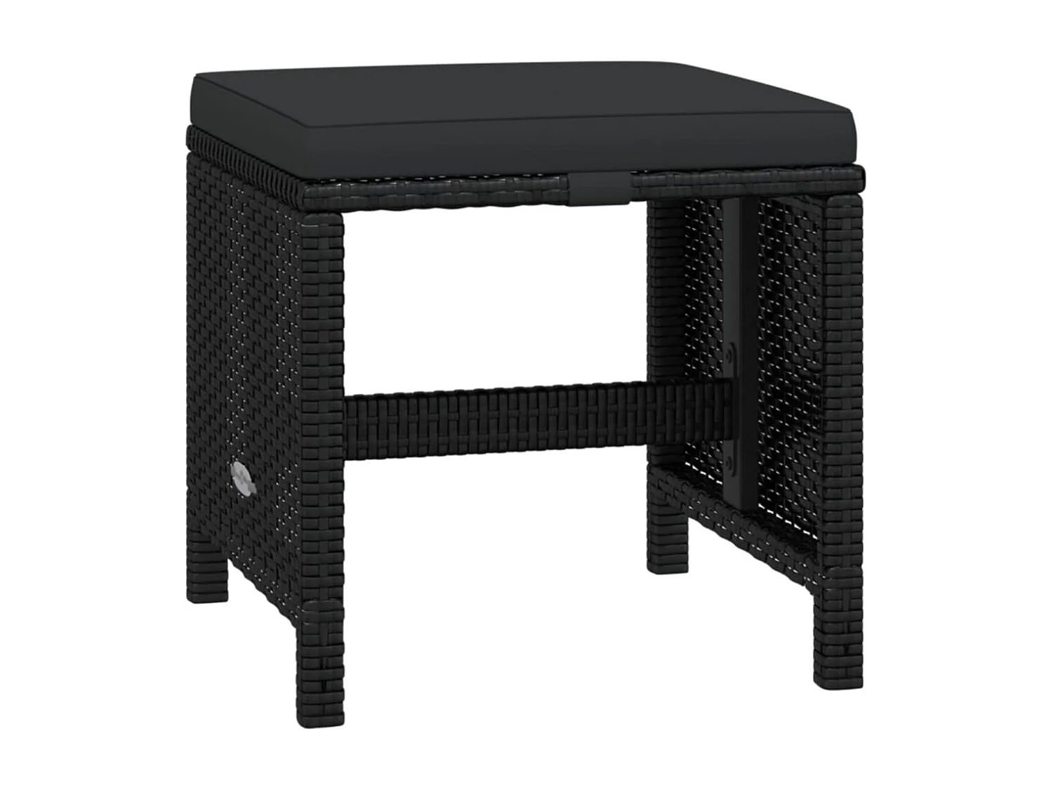 Set de comedor jardín 21 piezas con cojines ratán sintético negro