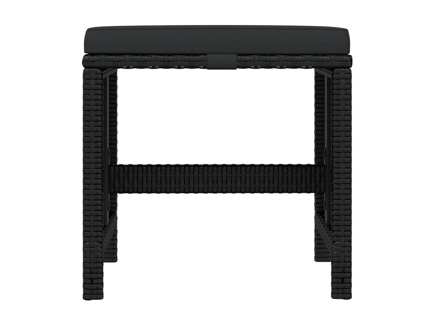 Set de comedor jardín 21 piezas con cojines ratán sintético negro