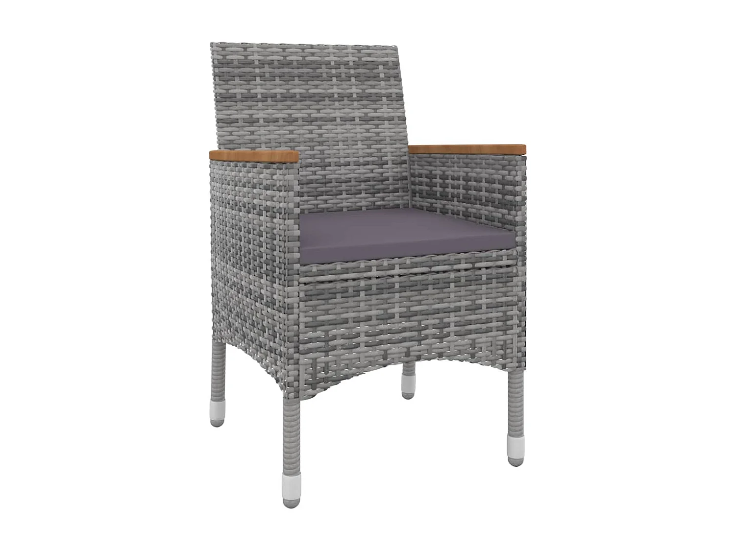 Set comedor de jardín 7 piezas y cojines ratán sintético y vidrio