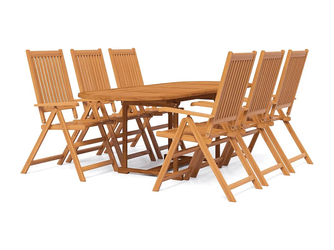 Ensemble de salle à manger de jardin 7 pièces Bois d'acacia massif