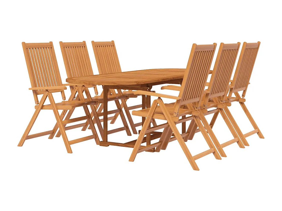 Ensemble de salle à manger de jardin 7 pièces Bois d'acacia massif