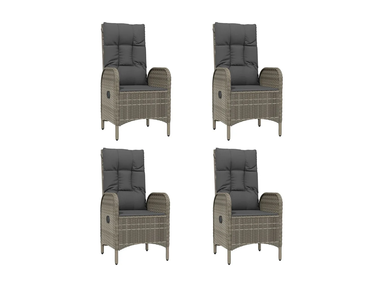 Mobilier à dîner de jardin et coussins 5 pièces noir et gris