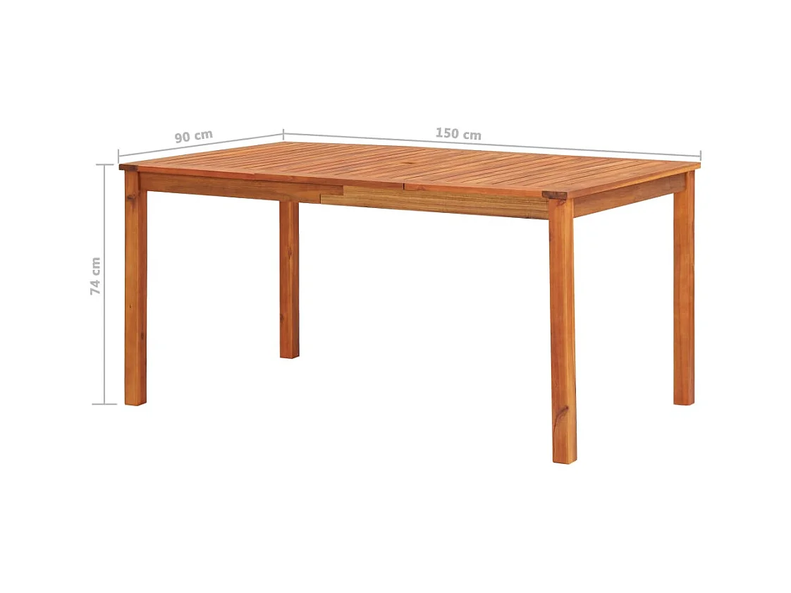 Mobilier à dîner de jardin 7 pièces avec coussins Acacia solide