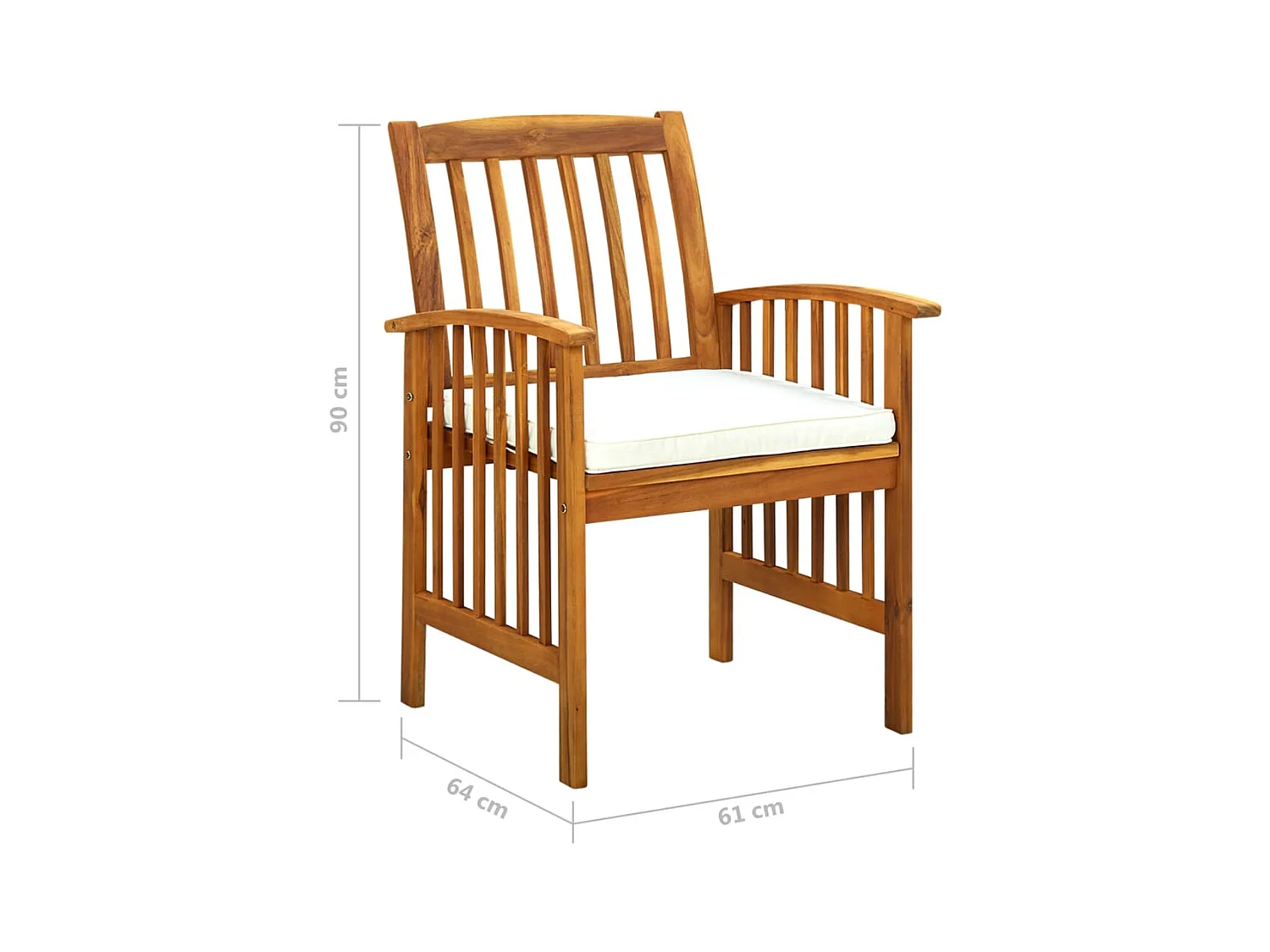 Mobilier à dîner de jardin 7 pièces avec coussins Acacia solide