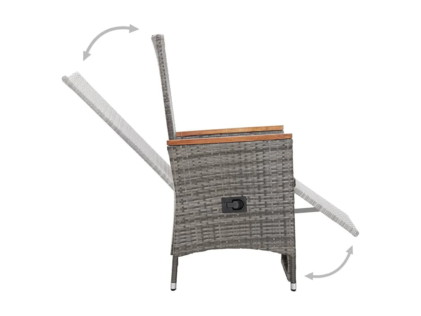 Juego de comedor para jardín de 5 piezas gris