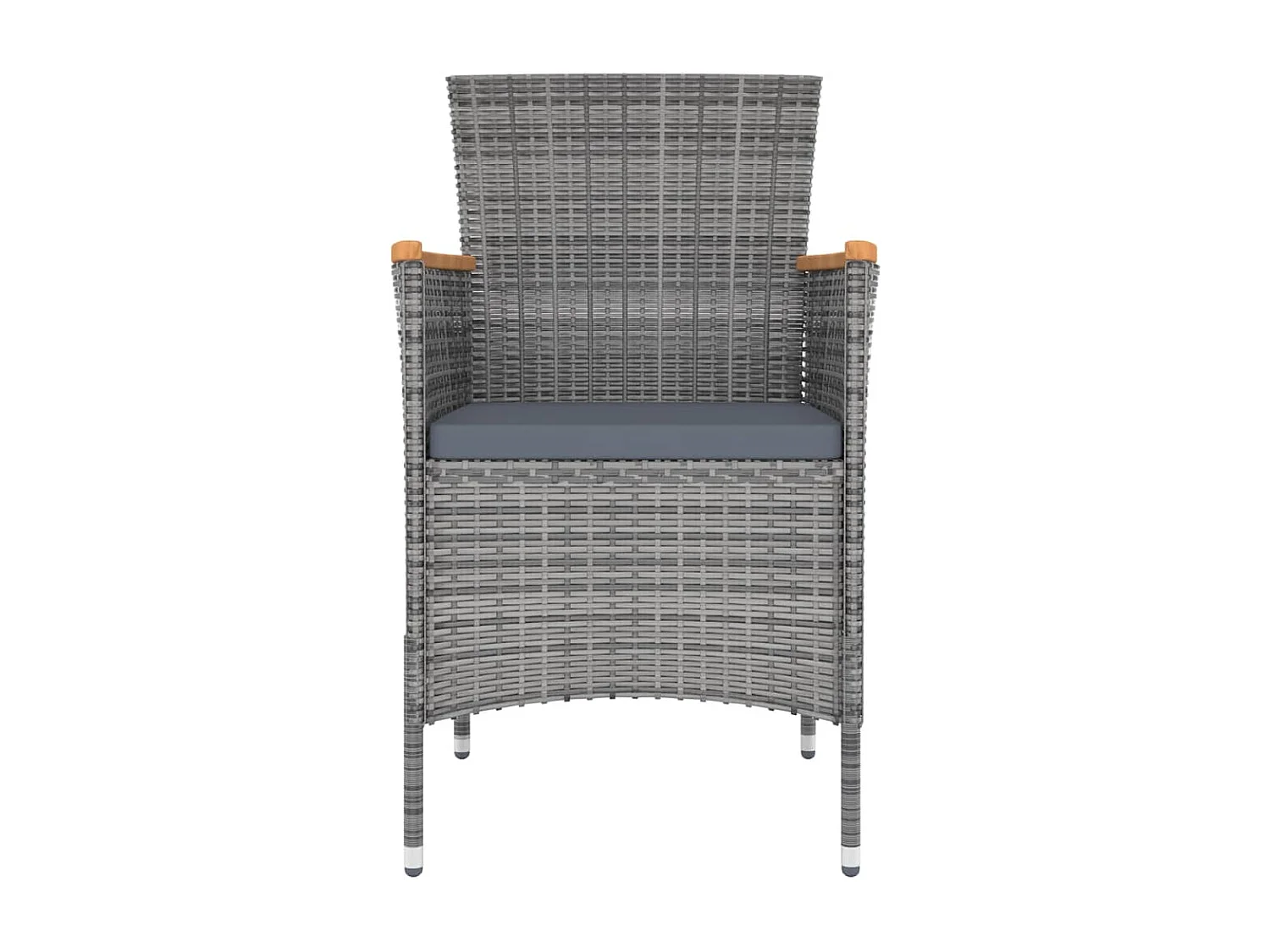 Juego de comedor de jardín 9 piezas con cojines gris