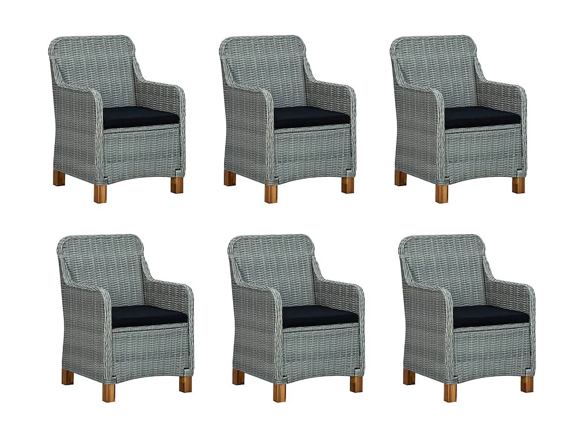 Ensemble de salle à manger de jardin 7 pièces Gris clair