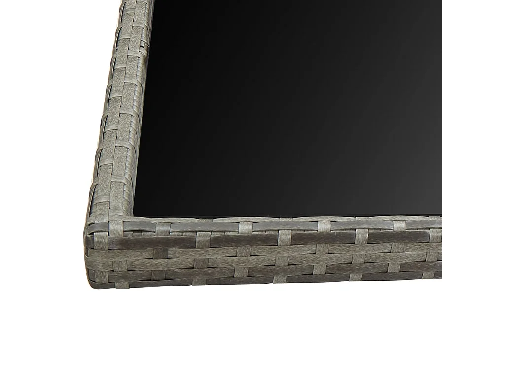 Mobilier à dîner de jardin 13 pièces et coussin Résine tressée Gris