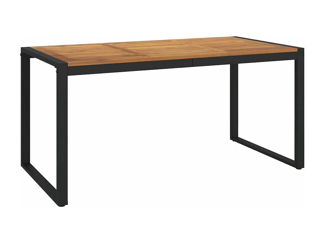 Juego de comedor de jardín 7 piezas madera maciza acacia y metal