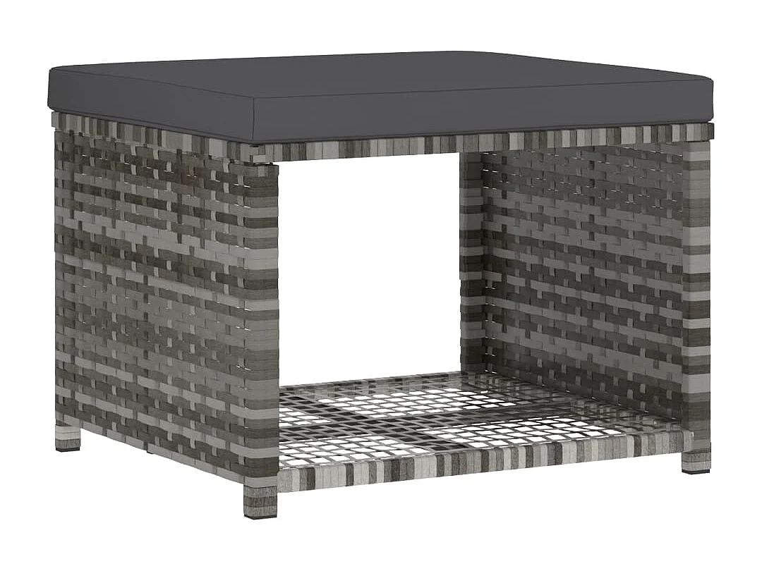 Mobilier à dîner de jardin 4pièces et coussins Gris Résine tressée