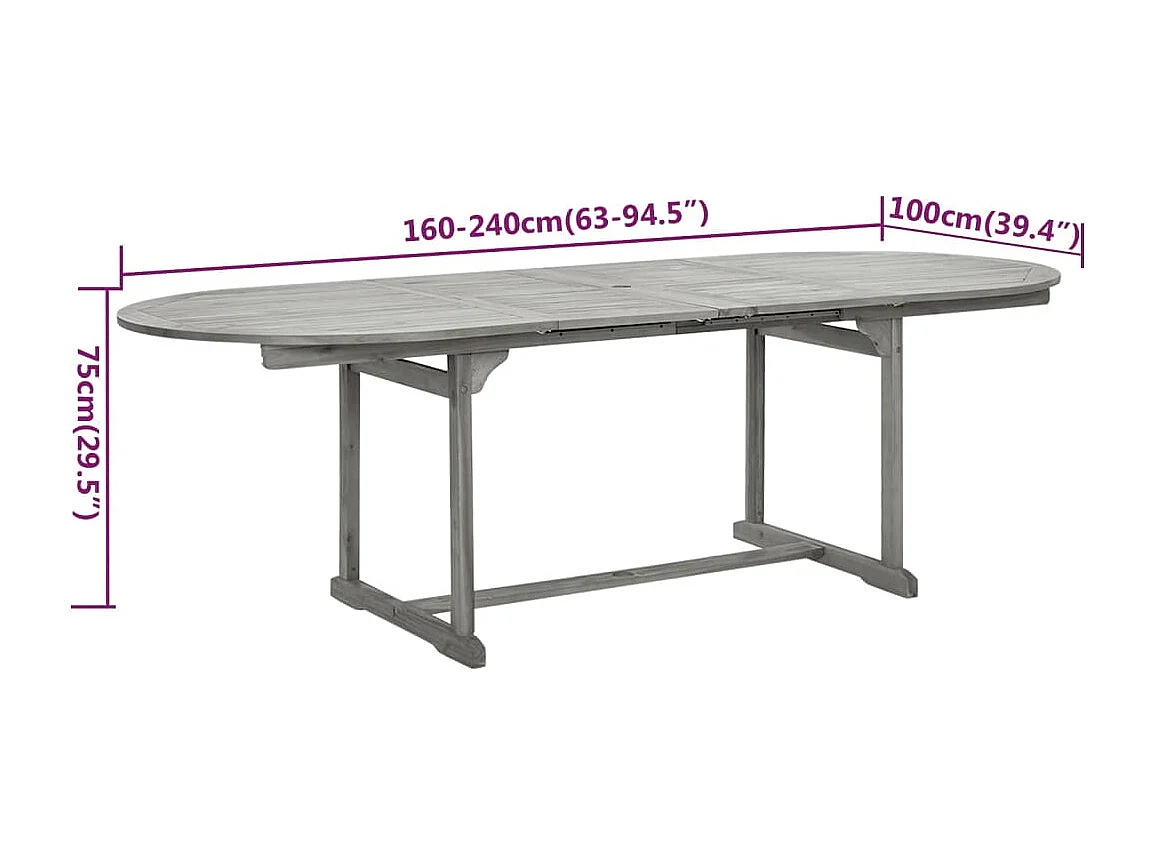 7 peças conjunto de jantar jardim madeira acácia maciça