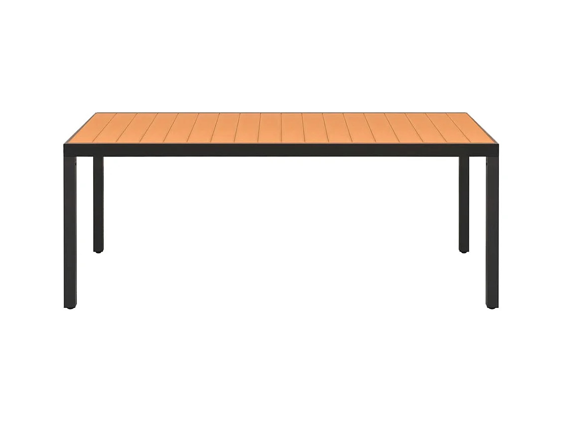 Juego de comedor para jardín 7 piezas negro y marrón