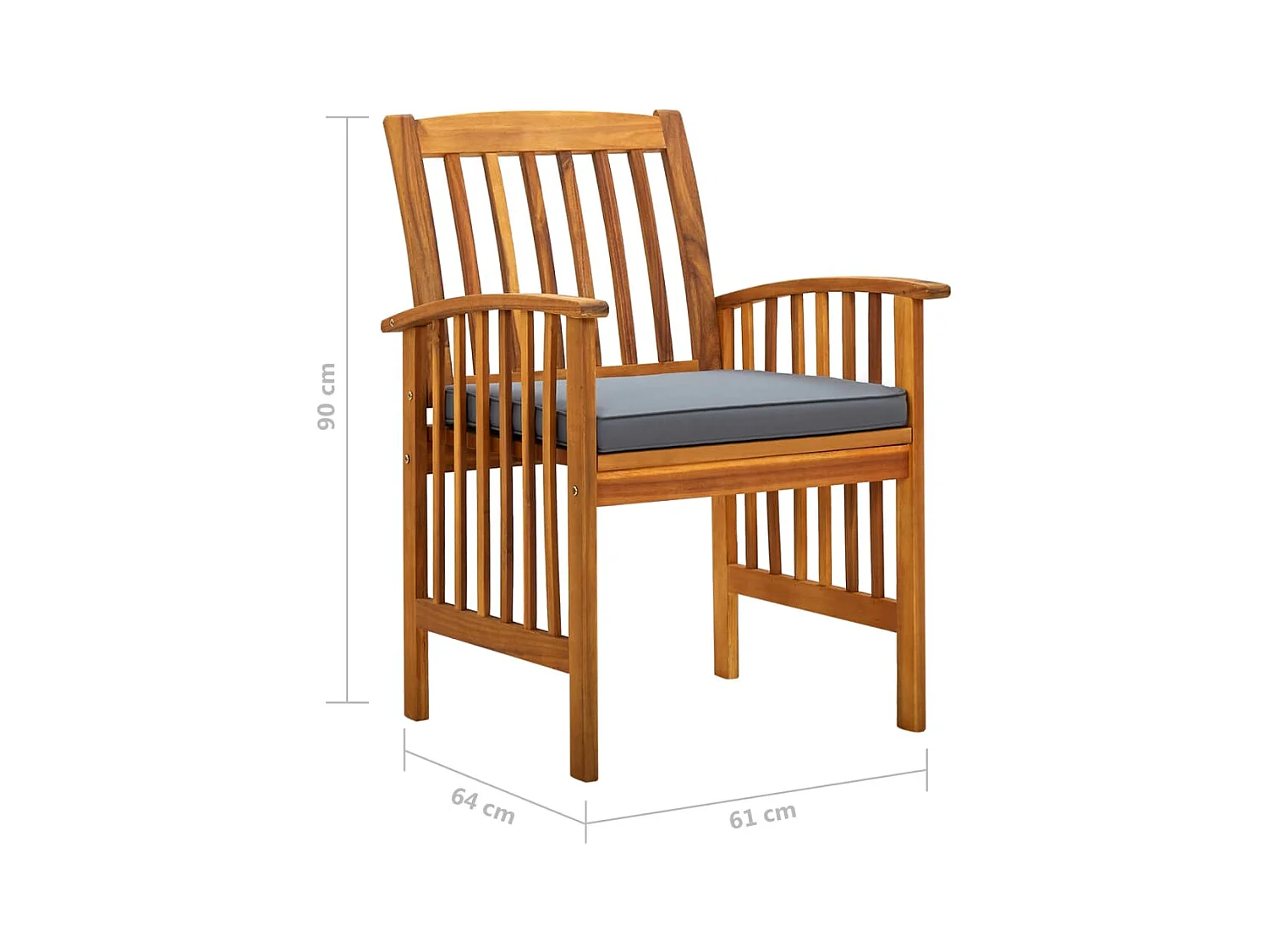 Mobilier à dîner de jardin 7 pièces avec coussins Acacia solide