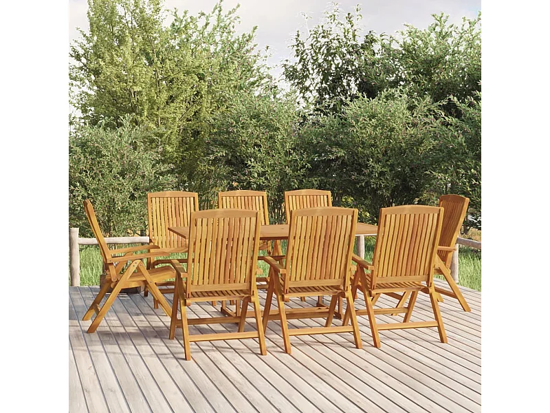 Ensemble à dîner de jardin 9 pièces Bois de teck solide