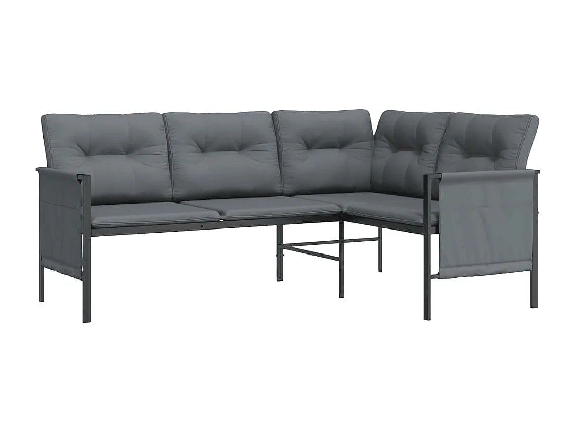 2 peças conjunto de jantar para jardim aço antracite