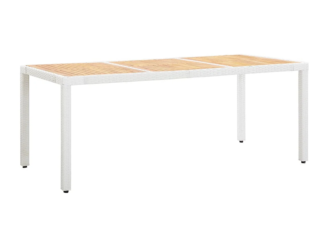 9 peças conjunto de jantar para exterior vime PE branco