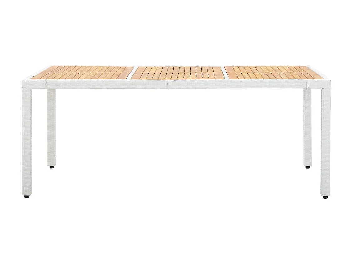 9 peças conjunto de jantar para exterior vime PE branco