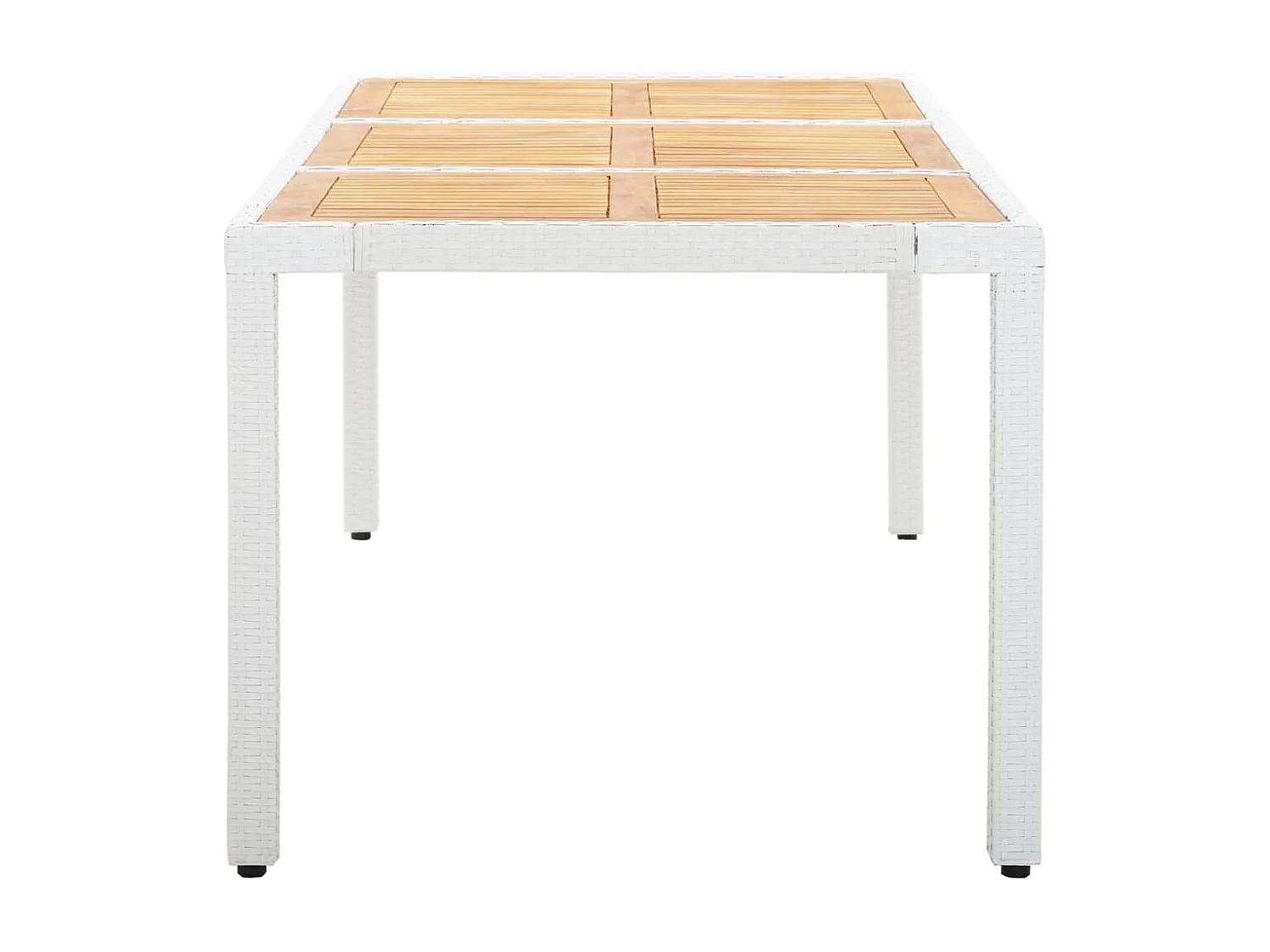 9 peças conjunto de jantar para exterior vime PE branco