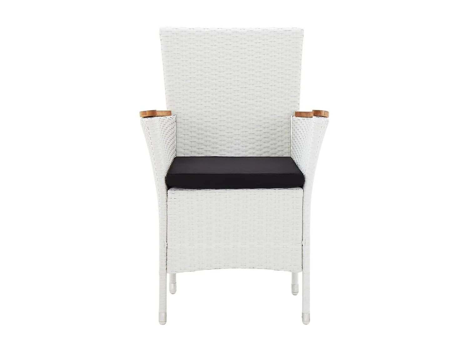 9 peças conjunto de jantar para exterior vime PE branco