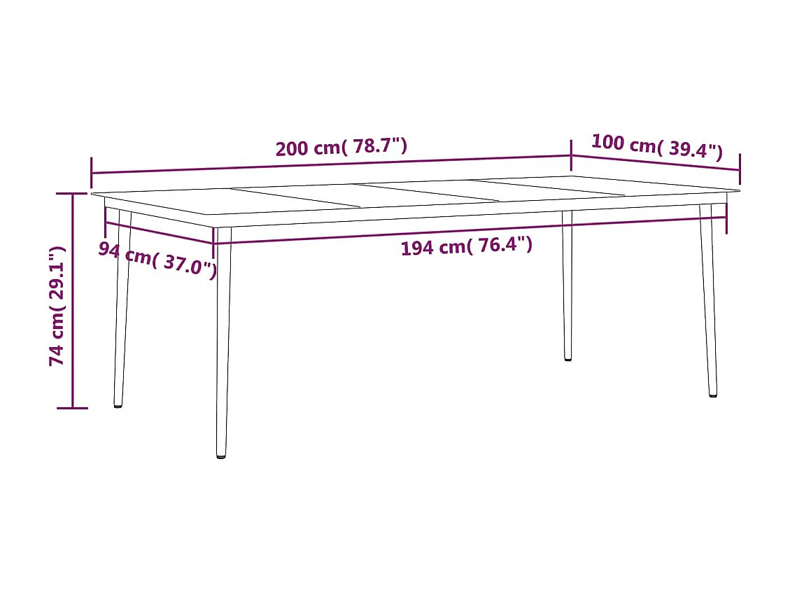 Ensemble de salle à manger de jardin 9 pièces Noir