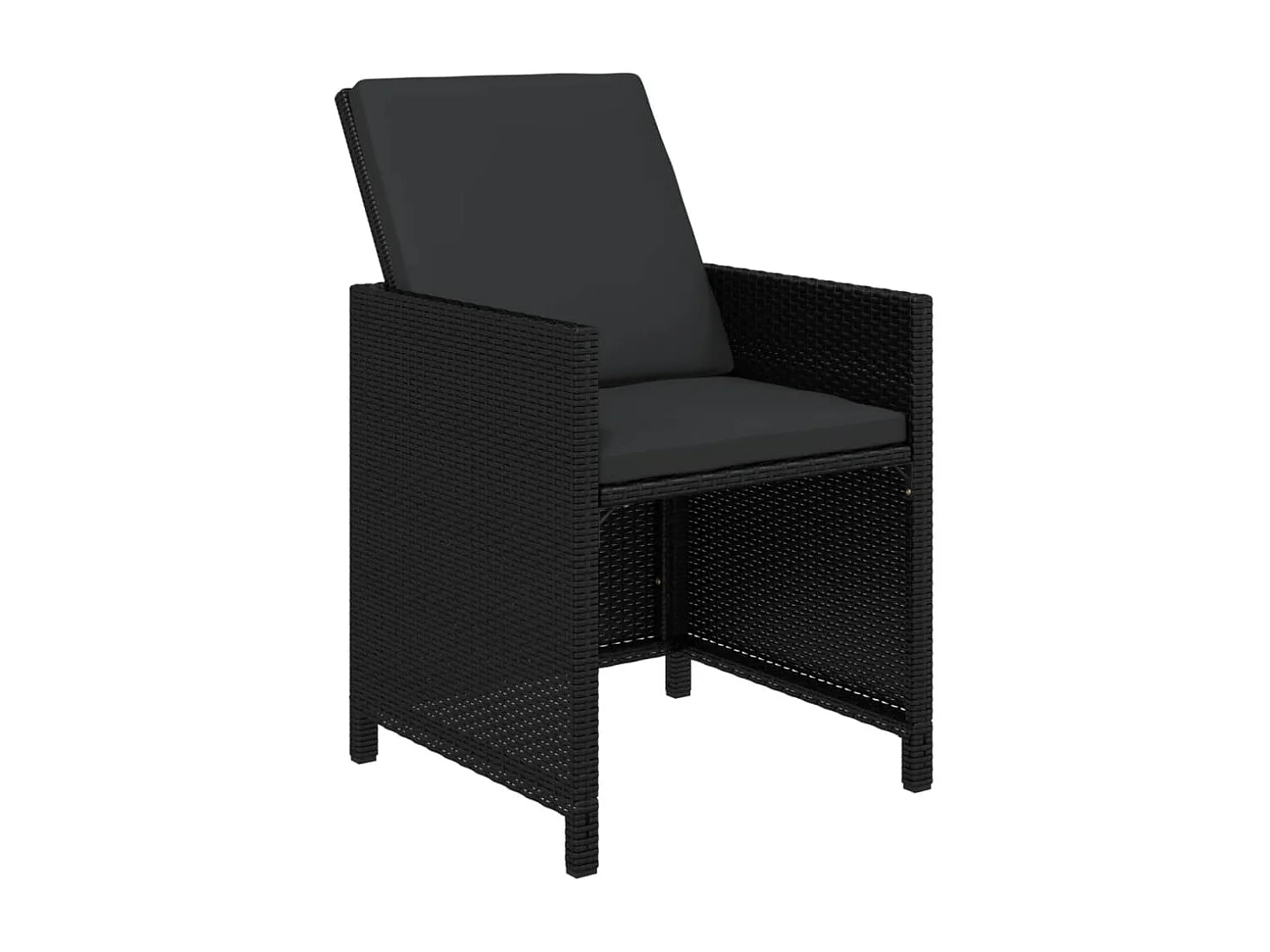 Set de comedor jardín 9 piezas con cojines ratán sintético negro