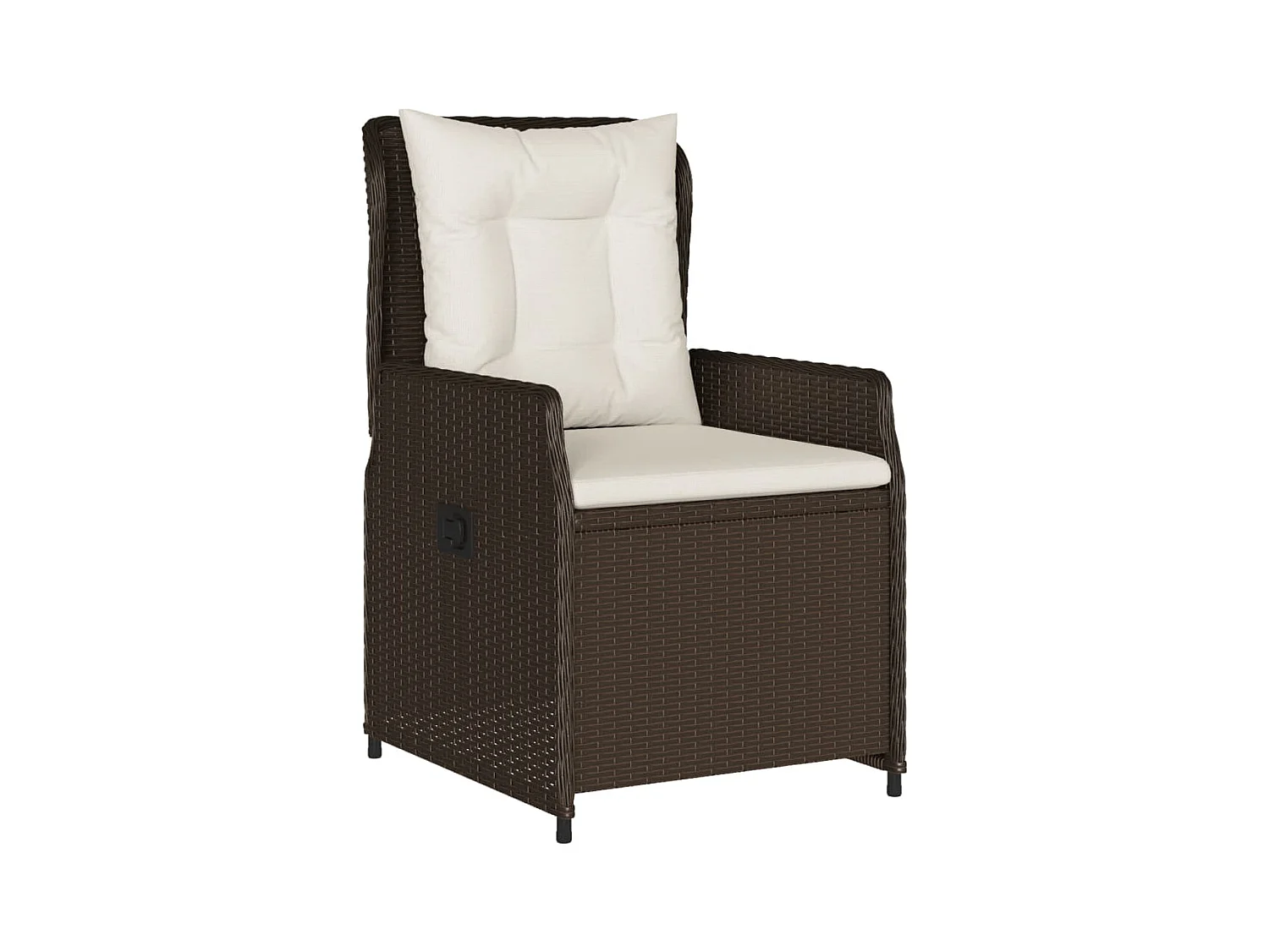 Set comedor de jardín 7 piezas con cojines ratán sintético marrón