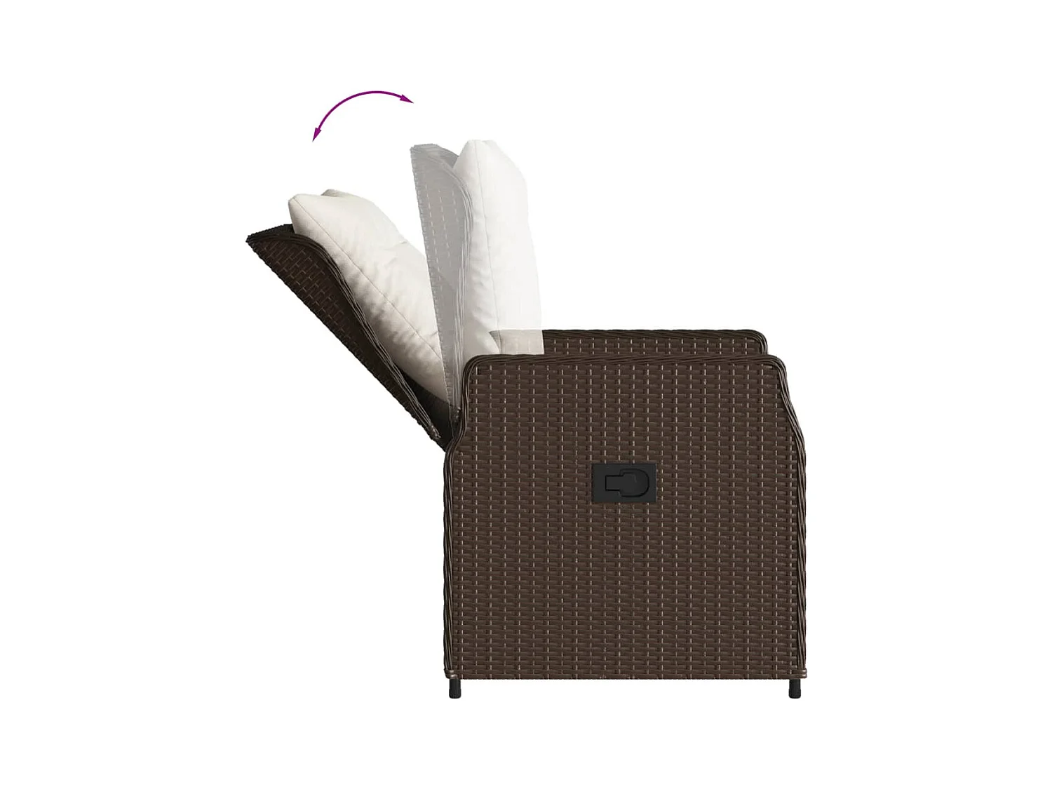 Set comedor de jardín 7 piezas con cojines ratán sintético marrón