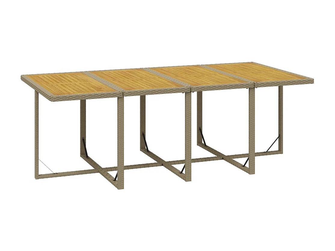 Set de comedor jardín 9 piezas con cojines ratán sintético beige