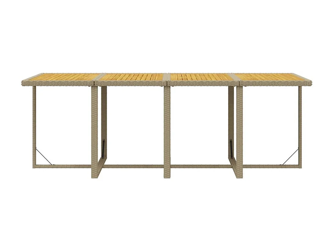 Set de comedor jardín 9 piezas con cojines ratán sintético beige